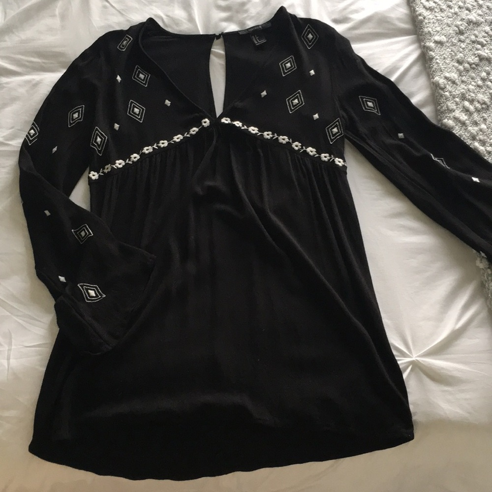 bell-bottom long sleeve dress